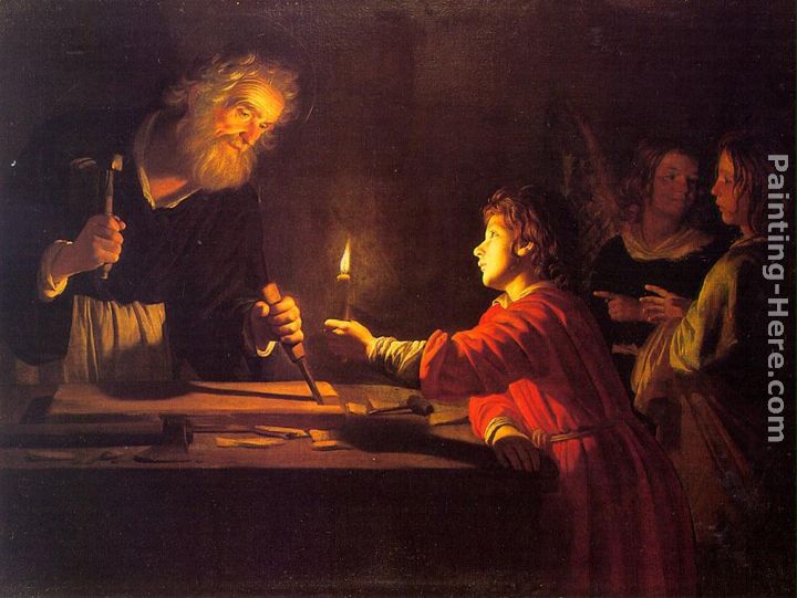 Childhood of Christ painting - Gerrit van Honthorst Childhood of Christ art painting